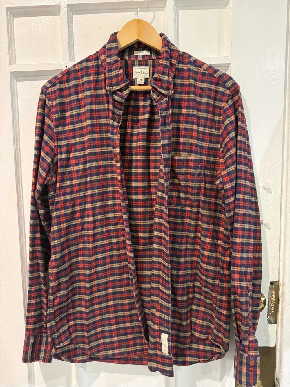 J. Crew Red & Navy Plaid Button-Down Shirt